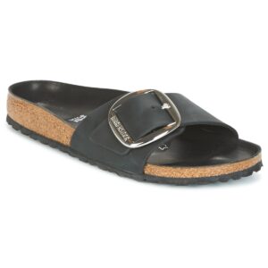BIRKENSTOCK Madrid Big Buckle Oiled / Pelle / Black / Stretto Nero Ciabatta Donna
