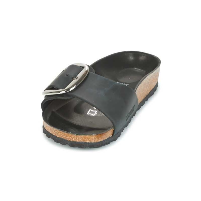 BIRKENSTOCK Madrid Big Buckle Huil&eacute;es / Cuir Chaussons noirs &eacute;troits pour femmes - Pointure 3