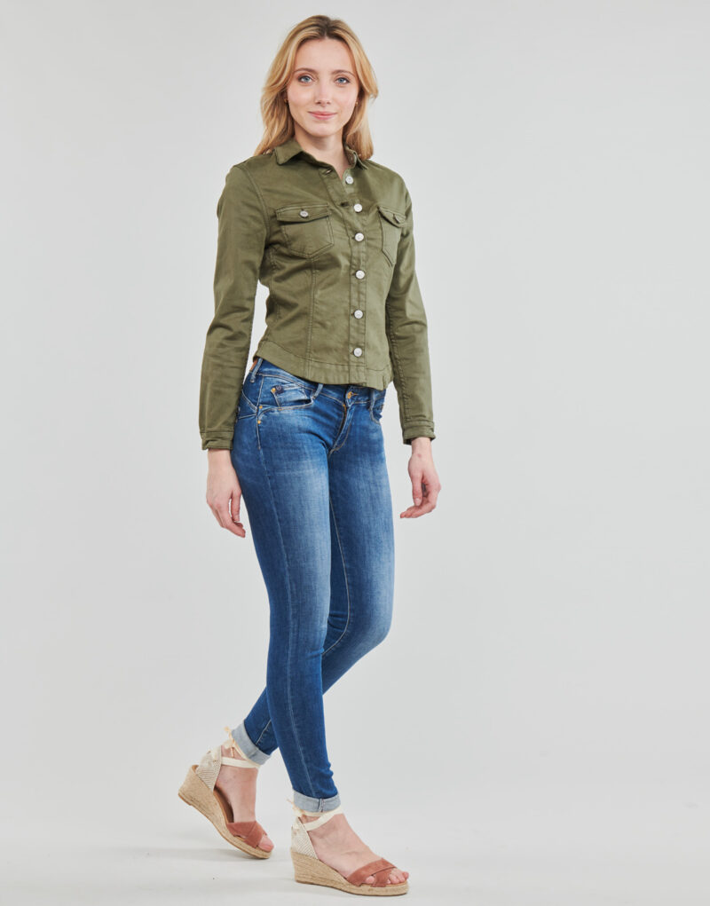 Jeansjacke Le Temps des Cerises LILLY Kaki Giacche in jeans Donna - 3