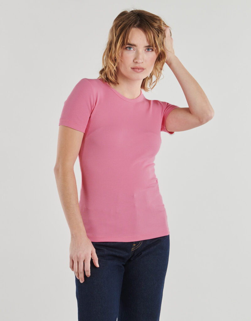 T-shirt JJXX JXFRANKIE STR SS RIB TEE Rosa T-shirt maniche corte Donna - 2
