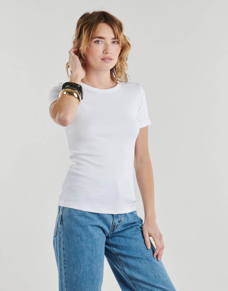 T-shirt JJXX JXFRANKIE STR SS RIB TEE Bianco T-shirt maniche corte Donna - 2