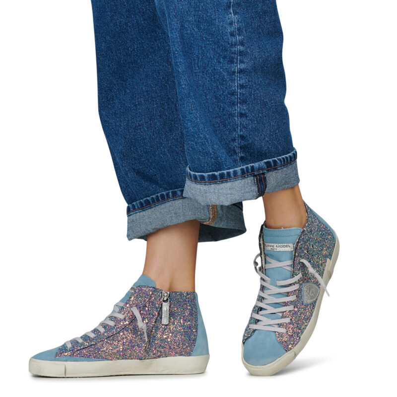 Philippe Model PRSX HIGH WOMAN Blaue Low Sneakers Damen - 8