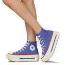 Converse CHUCK TAYLOR ALL STAR LIFT DOUBLE STACK PLATFORM Blu Sneakers alte Donna - 8