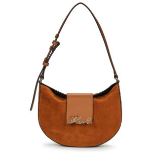 Karl Lagerfeld K/SIGNATURE FL HALFMOON SB SUE Marrone Borse a spalla Donna