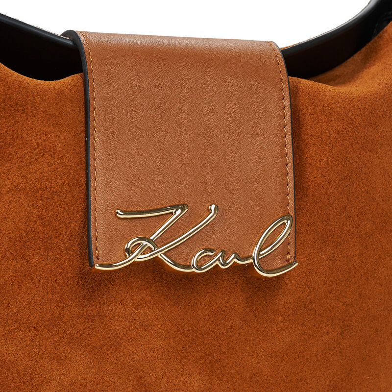 Karl Lagerfeld K/SIGNATURE FL HALFMOON SB SUE Marrone Borse a spalla Donna - 4