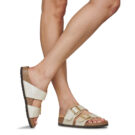 BIRKENSTOCK Sydney Cushion Buckle Birko-flor / Perla / White / Stretto Bianco Ciabatta Donna - 8