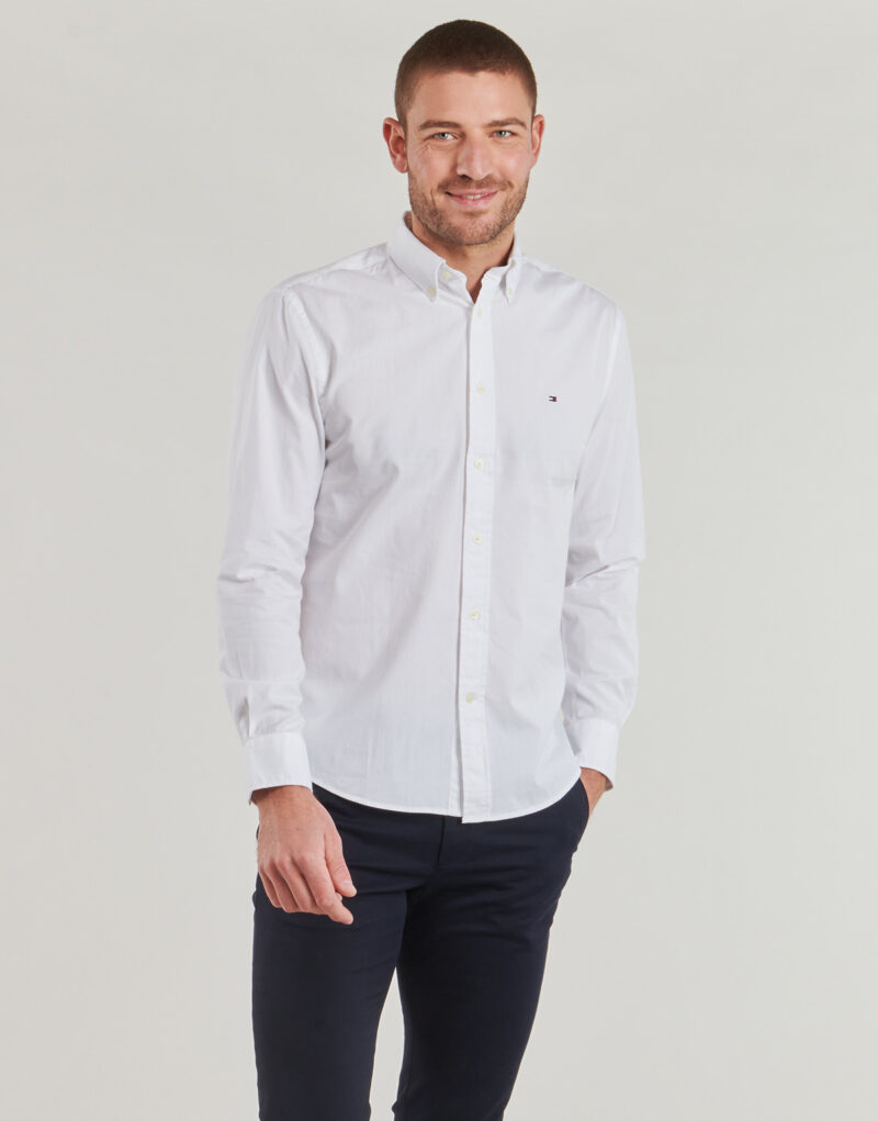 Camicia a maniche lunghe  Tommy Hilfiger  CORE FLEX POPLIN SOLID RF SHIRT  Bianco Camicie a maniche lunghe Uomo - 2