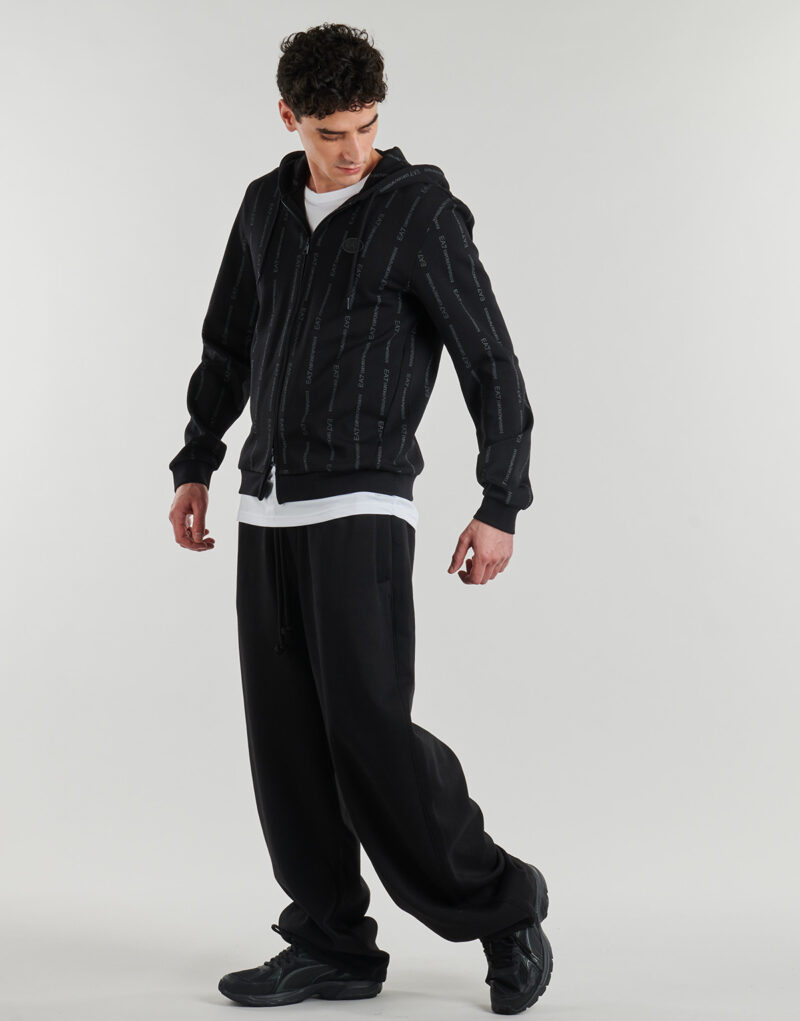 Emporio Armani EA7 TRAIN GRAPHIC SERIES M HOODIE FZ COPL MONOGRAM PRINTED Schwarz Kapuzenpullover Herren - 3