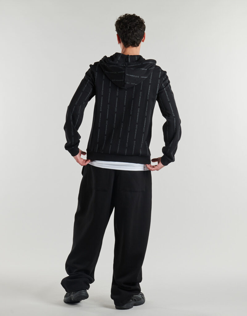 Emporio Armani EA7 TRAIN GRAPHIC SERIES M HOODIE FZ COPL MONOGRAM PRINTED Schwarz Kapuzenpullover Herren - 4
