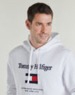 Tommy Hilfiger Kapuzenpullover TOMMY EMBRO FLAG HOODIE Weiß Kapuzenpullover Herren - 5