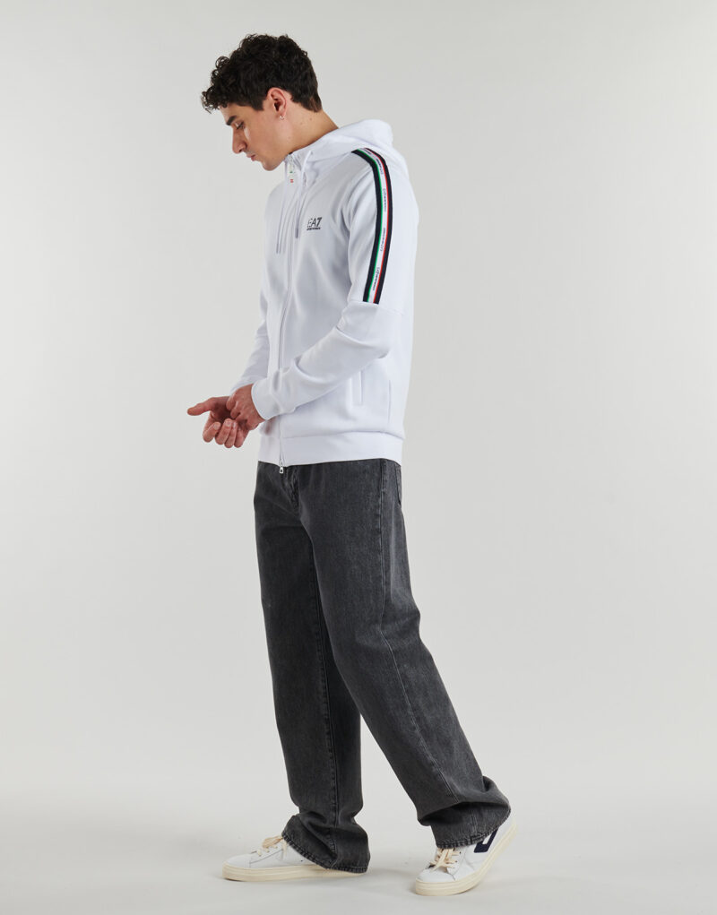 Giacca Sportiva Emporio Armani EA7 ITALIAN SPIRIT HOODIE FZ Bianco Giacche Sportive Uomo - 4