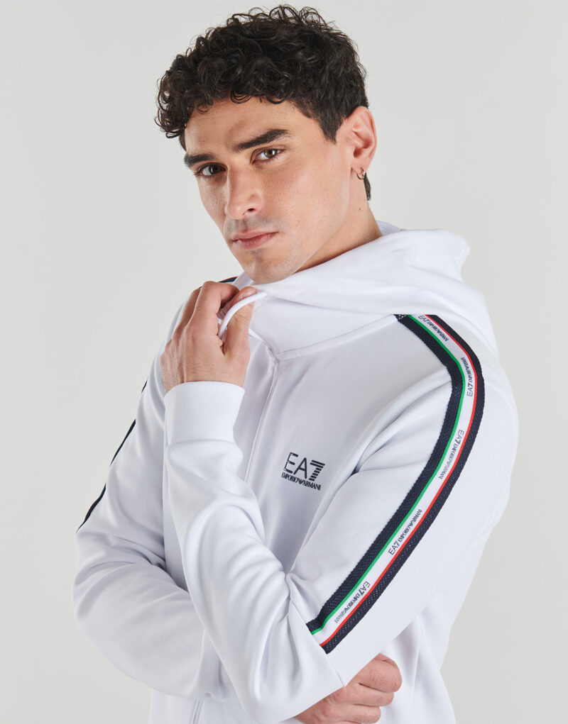 Giacca Sportiva Emporio Armani EA7 ITALIAN SPIRIT HOODIE FZ Bianco Giacche Sportive Uomo - 5
