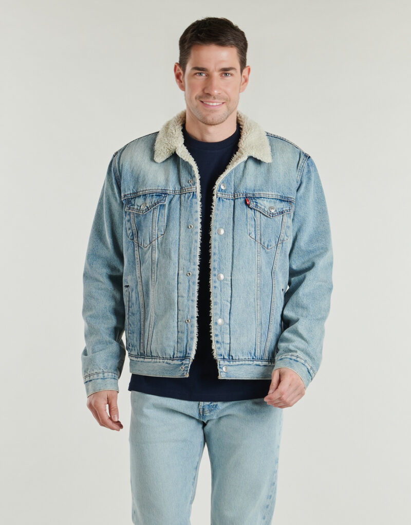 Giubbotto  Levis  TYPE 3 SHERPA TRUCKER  Blu -  Giubbotti Uomo - 2