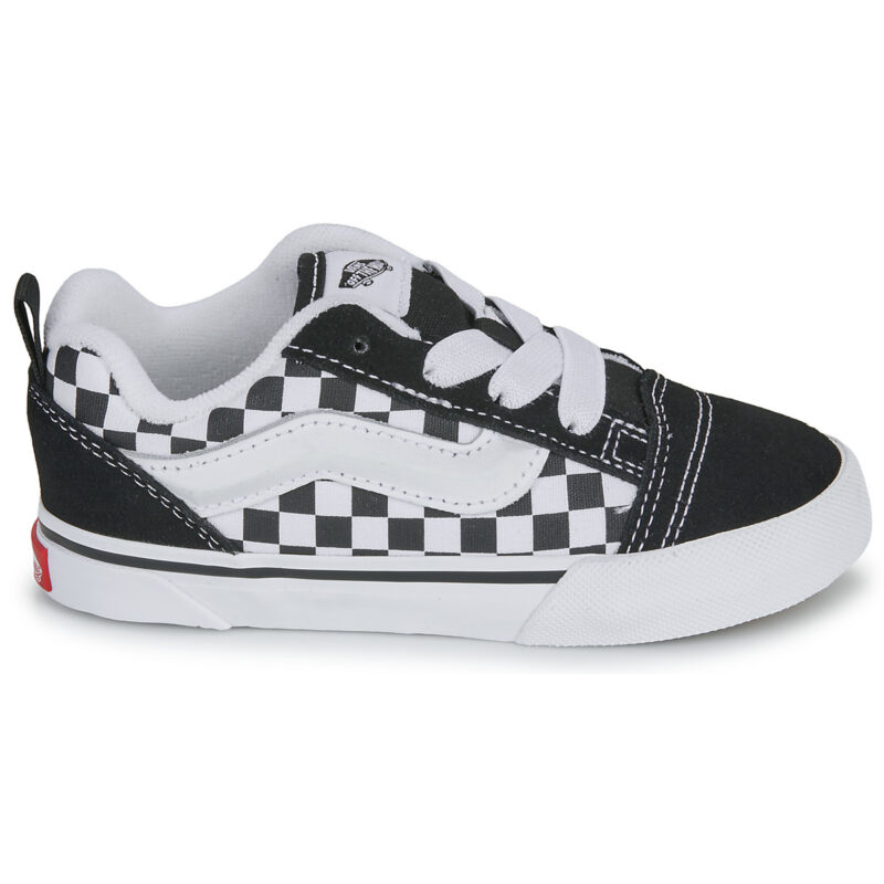 Vans Knu Skool Elastic Lace CHECKERBOARD BLACK/TRUE WHITE Nero Sneakers Bambino - 2