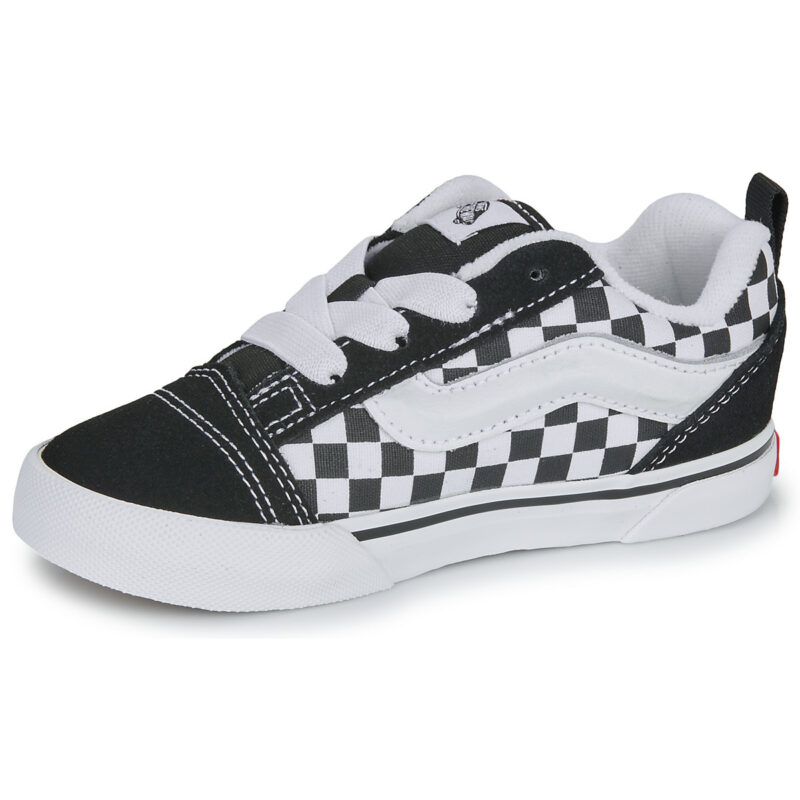 Vans Knu Skool Elastic Lace CHECKERBOARD BLACK/TRUE WHITE Nero Sneakers Bambino - 4