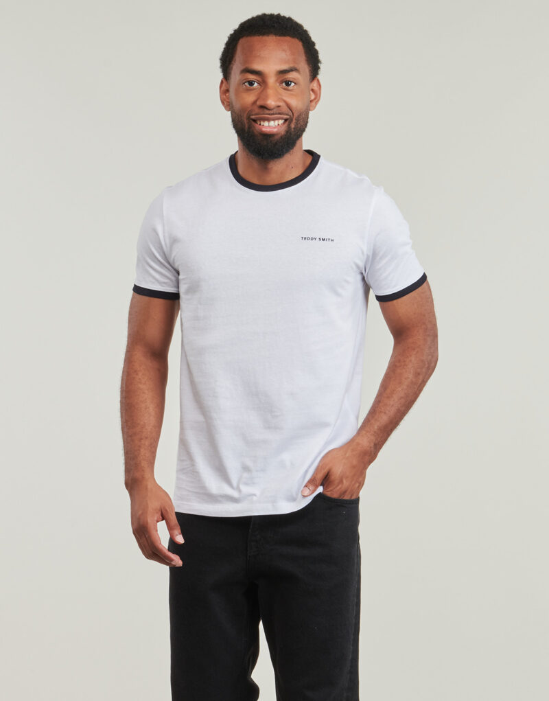 T-shirt blanc Teddy Smith THE-TEE 2 R MC &agrave; manches courtes pour homme - 2