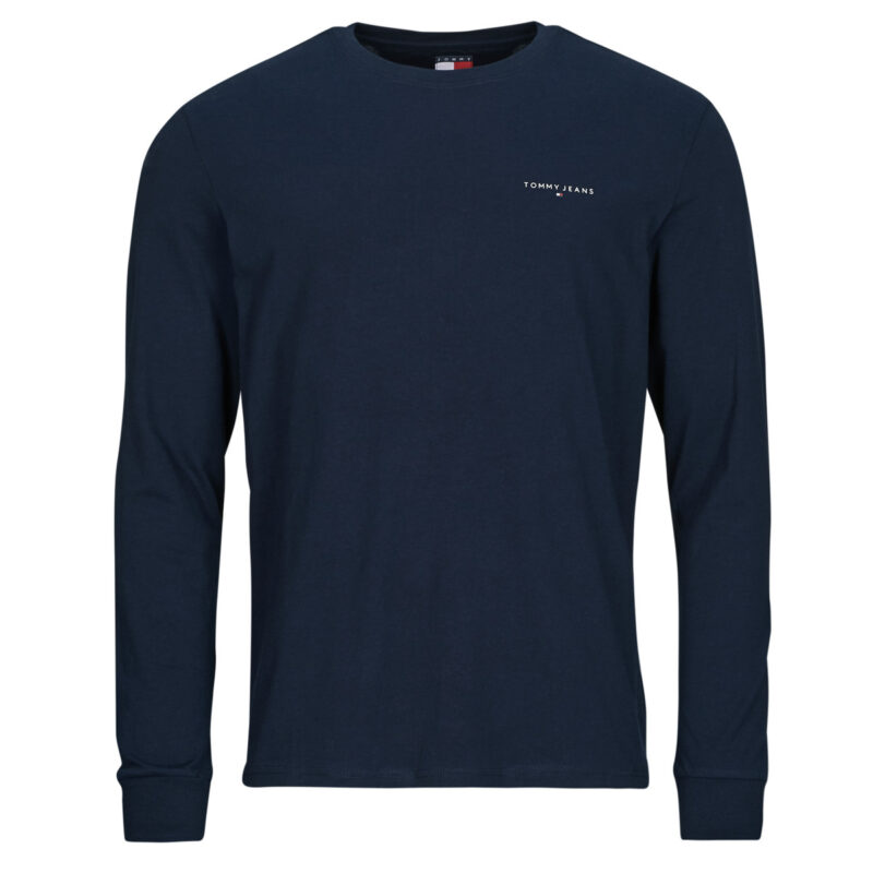 T-shirts &agrave; manches longues Tommy Jeans TJM SLIM CHEST LINEAR LS TEE EXT Marine T-shirts &agrave; manches longues pour hommes - 1