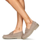Geox D SPHERICA EC1 Beige Damen-Mokassins - Gr&ouml;&szlig;e 8