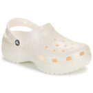 Zuecos Crocs Classic Platform Glitter para mujer, color blanco - 1