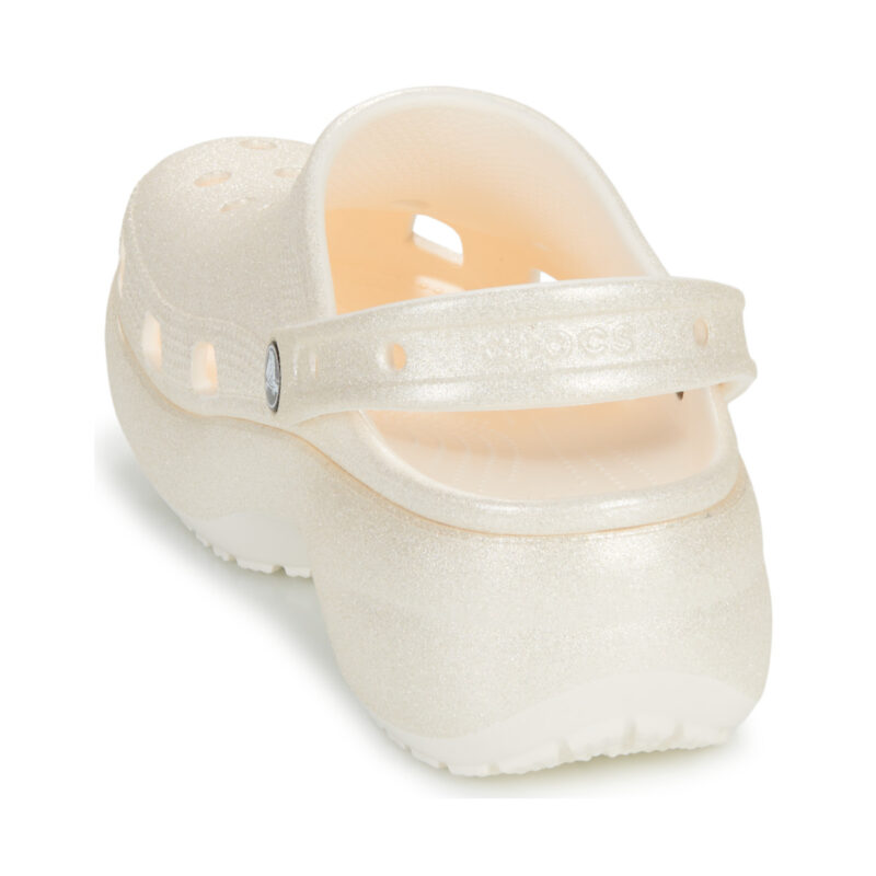 Zuecos Crocs Classic Platform Glitter para mujer, color blanco - 5