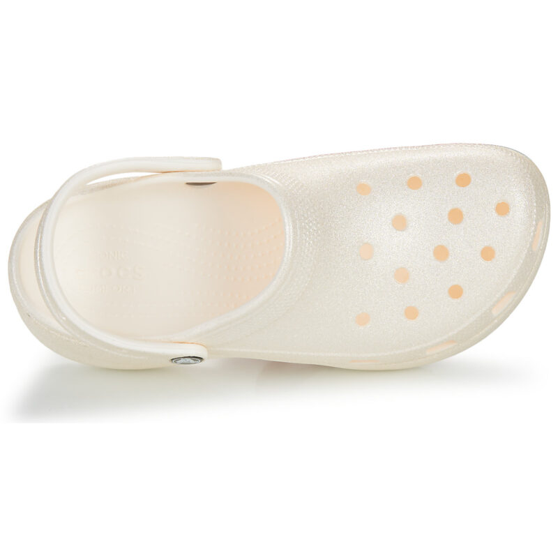 Zuecos Crocs Classic Platform Glitter para mujer, color blanco - 6