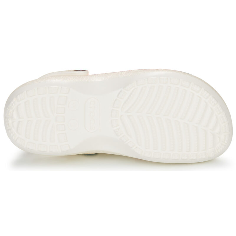 Zuecos Crocs Classic Platform Glitter para mujer, color blanco - 7