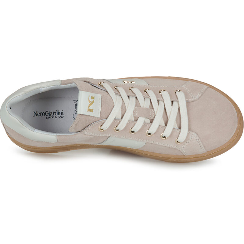NeroGiardini E513005D Beige Damen-Sneaker, niedrig geschnitten - Gr&ouml;&szlig;e 6