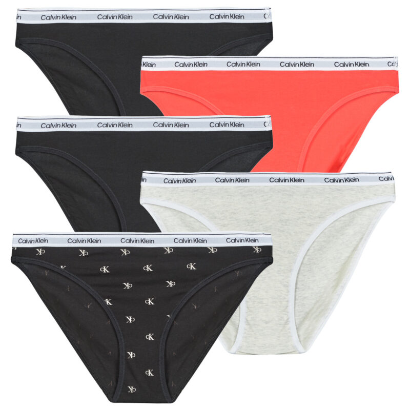 Culottes and briefs Calvin Klein Jeans BIKINI X5 Black Women's Culottes and Briefs - 1
