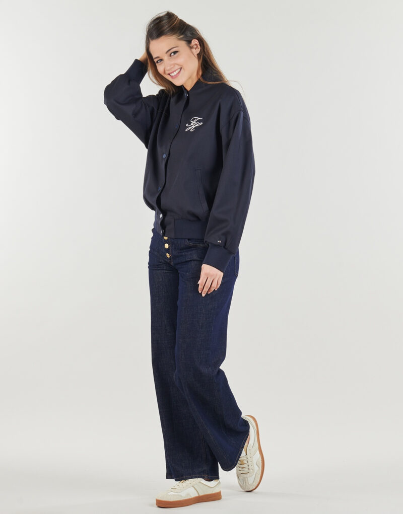 Giubbotto Tommy Hilfiger TIMELESS WOOL TAILORED BOMBER Marine - Giubbotti Donna - 3