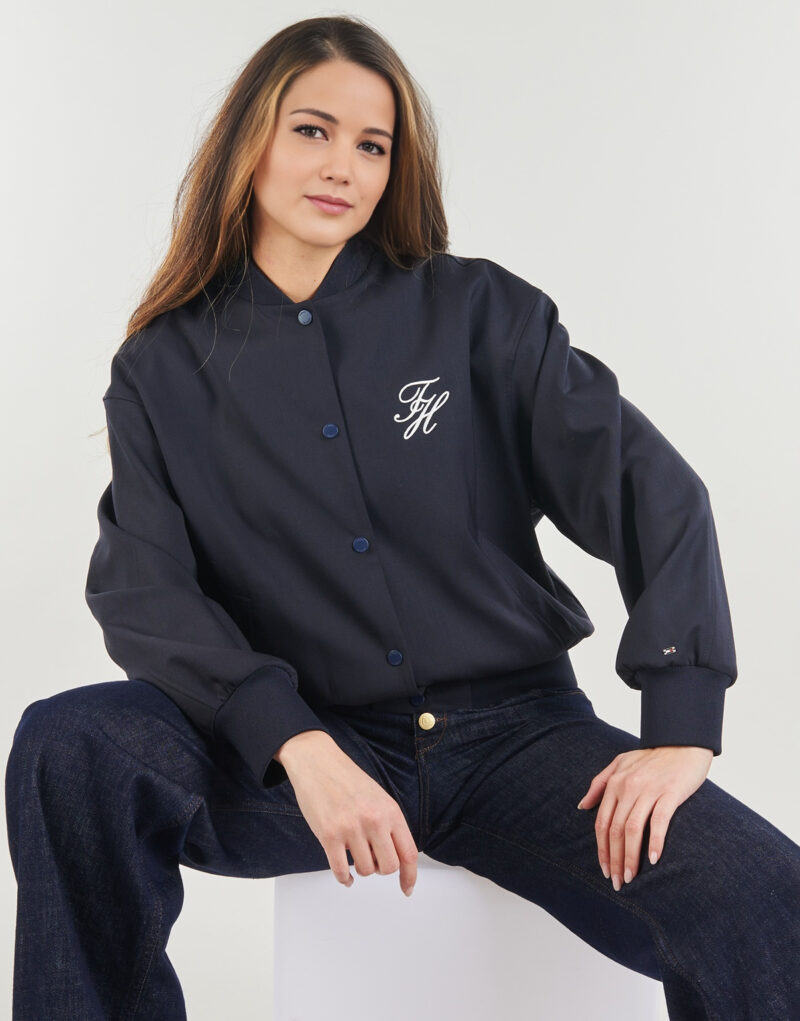 Giubbotto Tommy Hilfiger TIMELESS WOOL TAILORED BOMBER Marine - Giubbotti Donna - 5