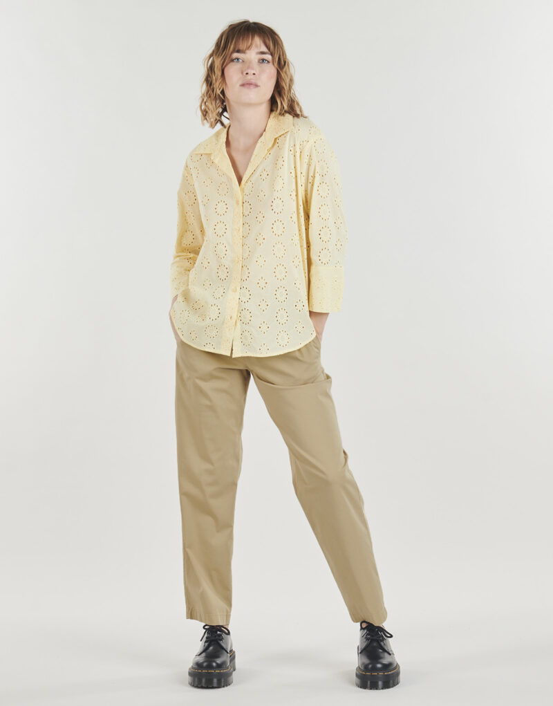 Pantalone Chino Tommy Hilfiger CO GMD SLIM STRAIGHT CHINO Beige Pantaloni Chino Donna - 2
