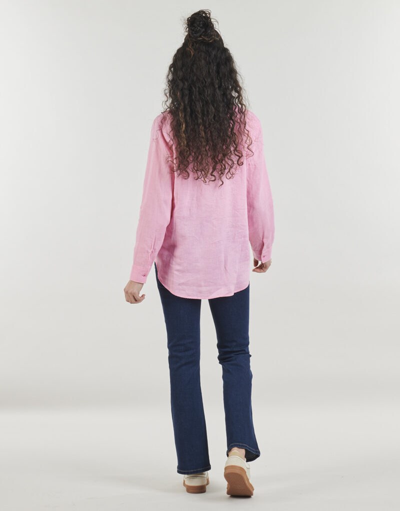 Camicia Tommy Hilfiger ESS LINEN RELAXED LS SHIRT Rosa Camicie Donna - 4