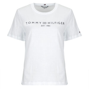 T-shirt  Tommy Hilfiger  REG CORP LOGO C-NK SS  Bianco T-shirt maniche corte Donna