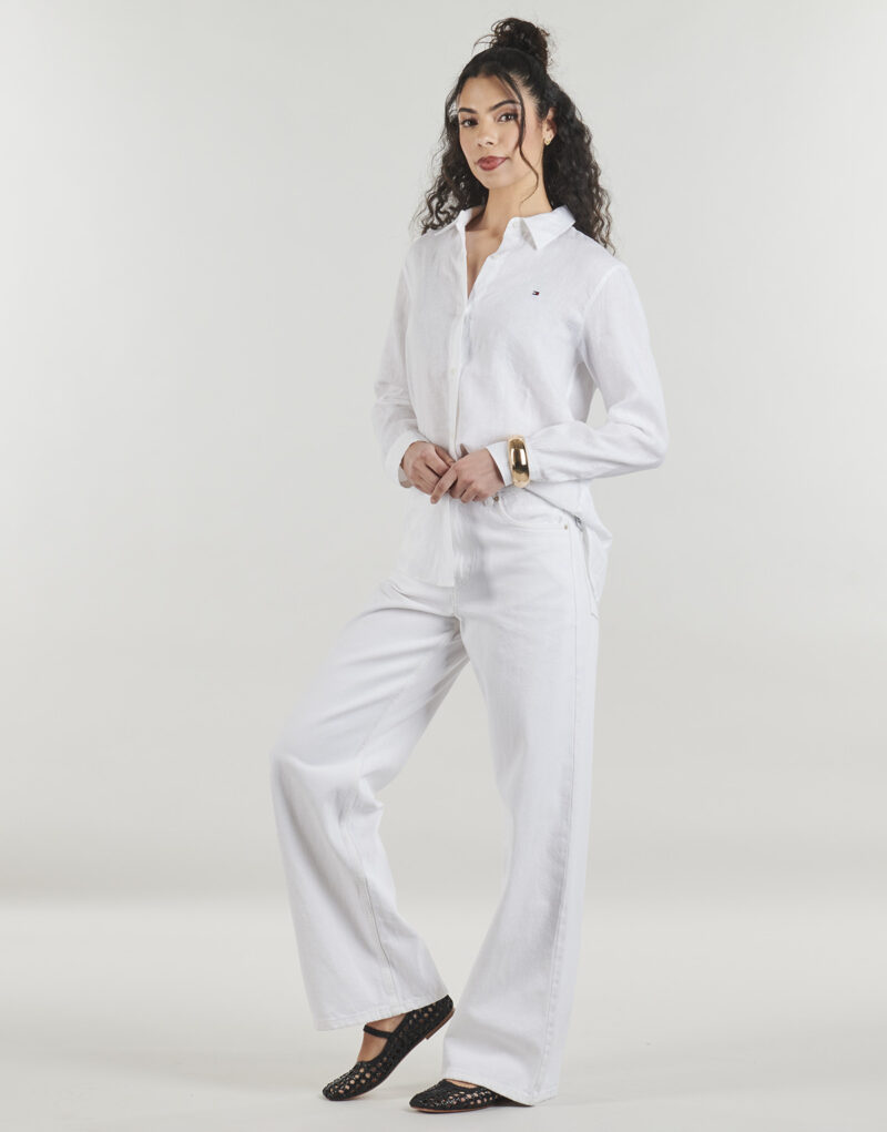 Camicia Tommy Hilfiger ESS LINEN RELAXED LS SHIRT Bianco Camicie Donna - 3