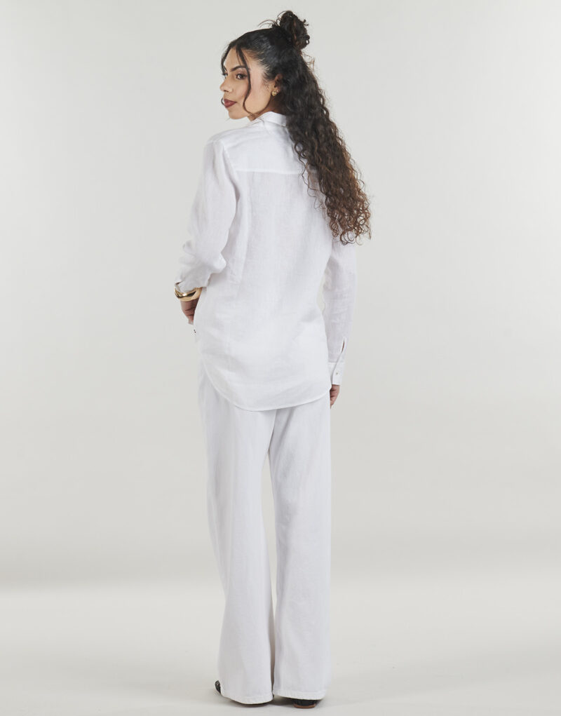Camicia Tommy Hilfiger ESS LINEN RELAXED LS SHIRT Bianco Camicie Donna - 4