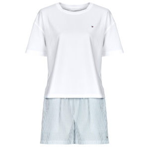 Completi pigiami Tommy Hilfiger JERSEY TEE SEERSUCKER SHORT SET Bianco Completi pigiami Donna