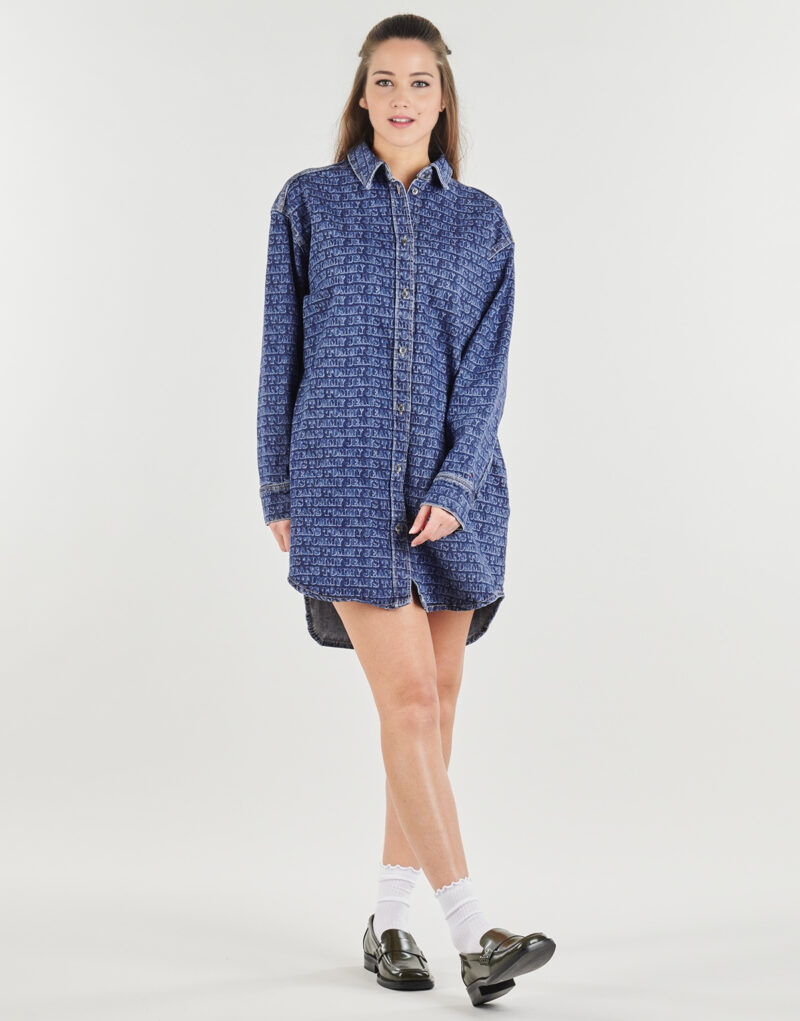 Abito corto Tommy Jeans RLX DNM SHIRT DRESS EI6137 EXT Blu Abiti corti Donna - 2