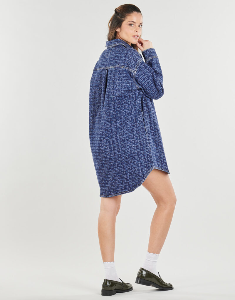 Abito corto Tommy Jeans RLX DNM SHIRT DRESS EI6137 EXT Blu Abiti corti Donna - 4
