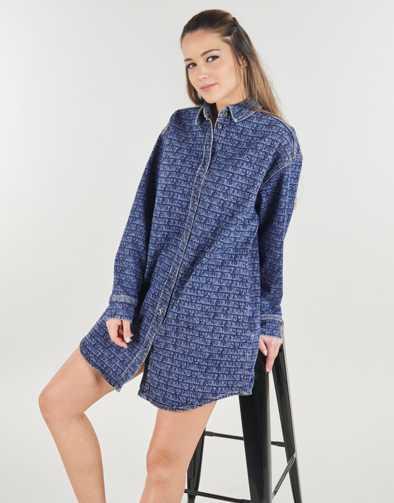 Abito corto Tommy Jeans RLX DNM SHIRT DRESS EI6137 EXT Blu Abiti corti Donna - 5