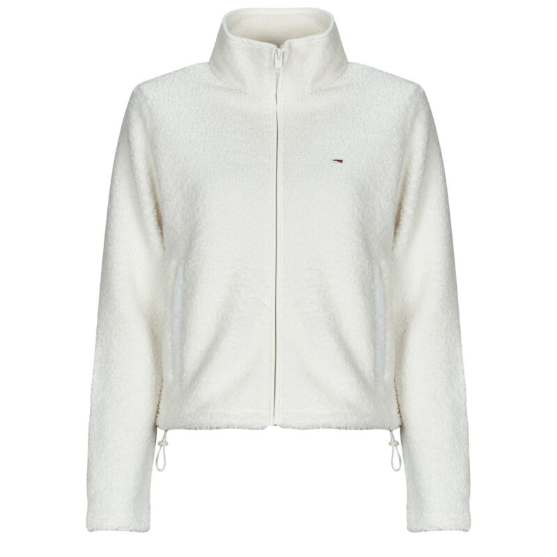 Tommy Jeans TJW REG SH S-FLAG TEDDY ZIP THRU White Sweatshirt Women's Sweatshirts - 1