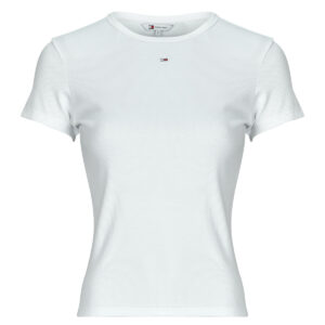 T-shirt  Tommy Jeans  TJW SLIM ESSENTIAL RIB SS  Bianco T-shirt maniche corte Donna