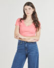 T-shirt Tommy Jeans TJW SLIM ESSENTIAL RIB V SS Rosa T-shirt maniche corte Donna - 2