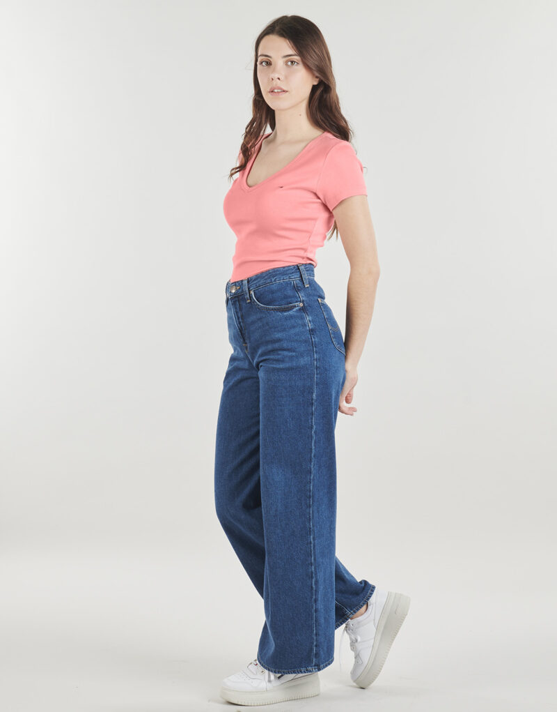 T-shirt Tommy Jeans TJW SLIM ESSENTIAL RIB V SS Rosa T-shirt maniche corte Donna - 3