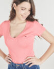 T-shirt Tommy Jeans TJW SLIM ESSENTIAL RIB V SS Rosa T-shirt maniche corte Donna - 5
