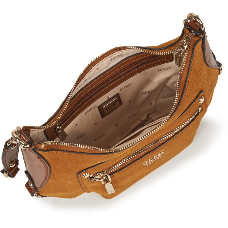 Guess MARSHA MINI CROSSBODY LEATHER Marrone Borse a spalla Donna - 5