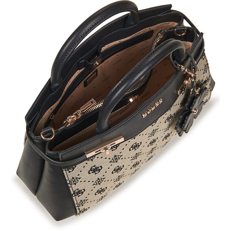 Donna Guess MELINDA LOGO TRI COMP SATCHEL Nero Borsetta Donna - 5