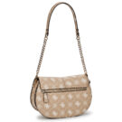 Guess CARRIE LOGO FLAP SHOULDER BAG Beige Borsa a tracolla Donna - 2