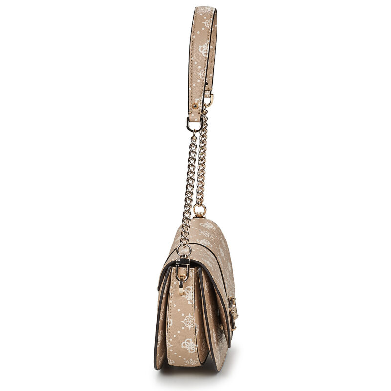 Guess CARRIE LOGO FLAP SHOULDER BAG Beige Borsa a tracolla Donna - 3