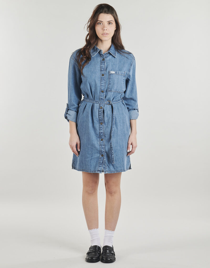 Abito corto Guess GJ LS DENIM SHIRT Blu Abiti corti Donna - 2