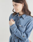 Abito corto Guess GJ LS DENIM SHIRT Blu Abiti corti Donna - 5